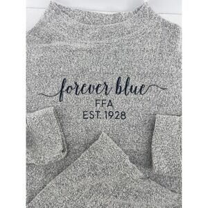 FFA Shirt large pullover Gray Heathered Mock Neck Forever Blue FFA